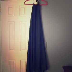 Forest Green Halter/Backless Wedding Guest Dress